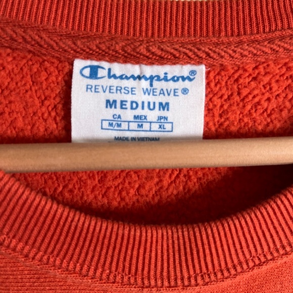 Vintage Champion Medium Orange Sweatshirt - Picture 2 of 3